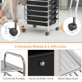 Rolling Storage Cart Organizer with 10 Compartments and 4 Universal Casters - Gallery View 34 of 66